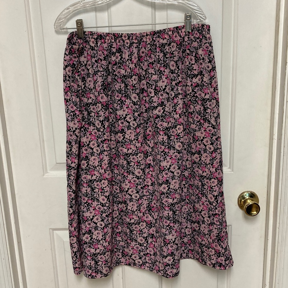 Blair Floral A-Line Skirt in Pink and Black